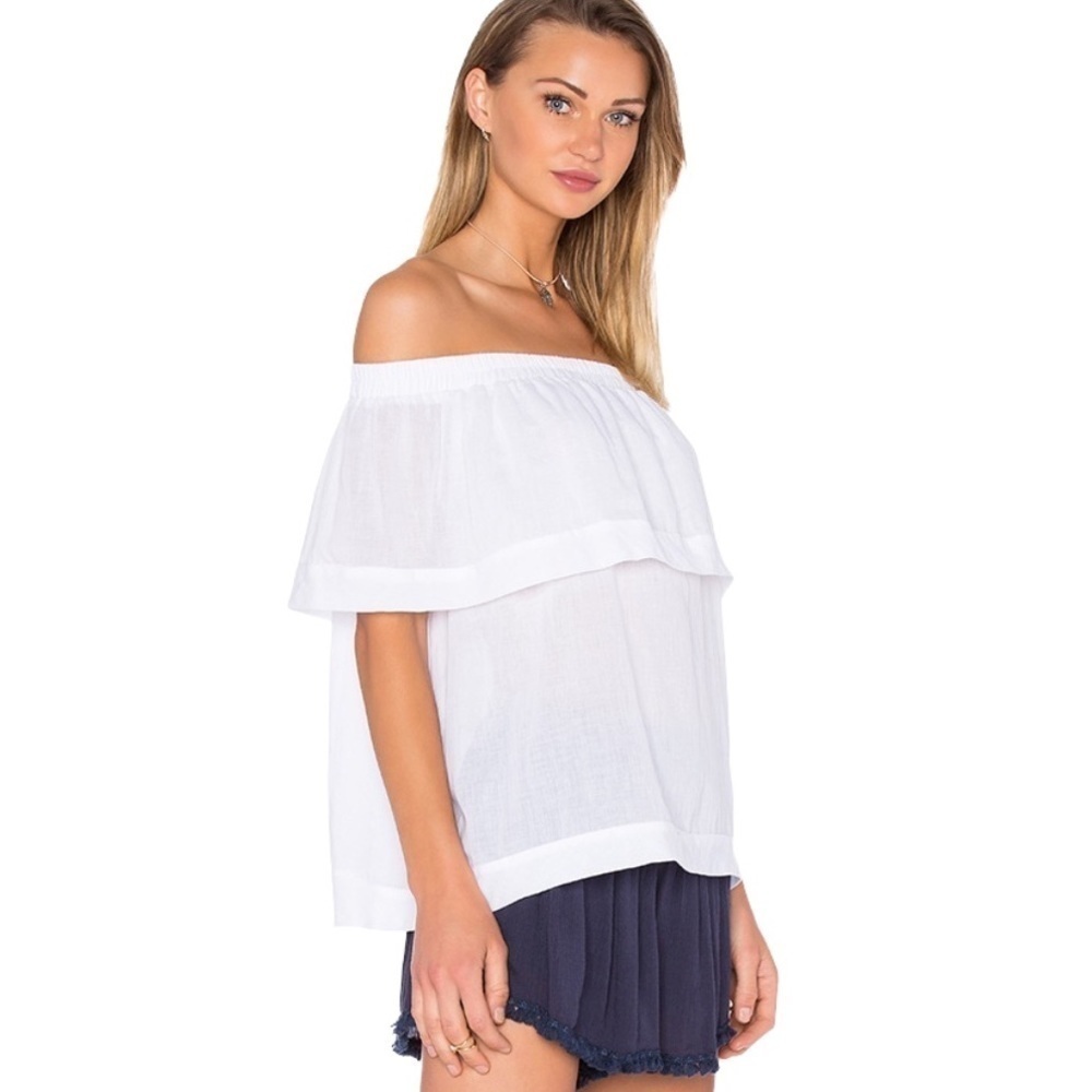 Faithfull The Brand‎ White Off The Shoulder Tilly Top Size 4 - Picture 2 of 12